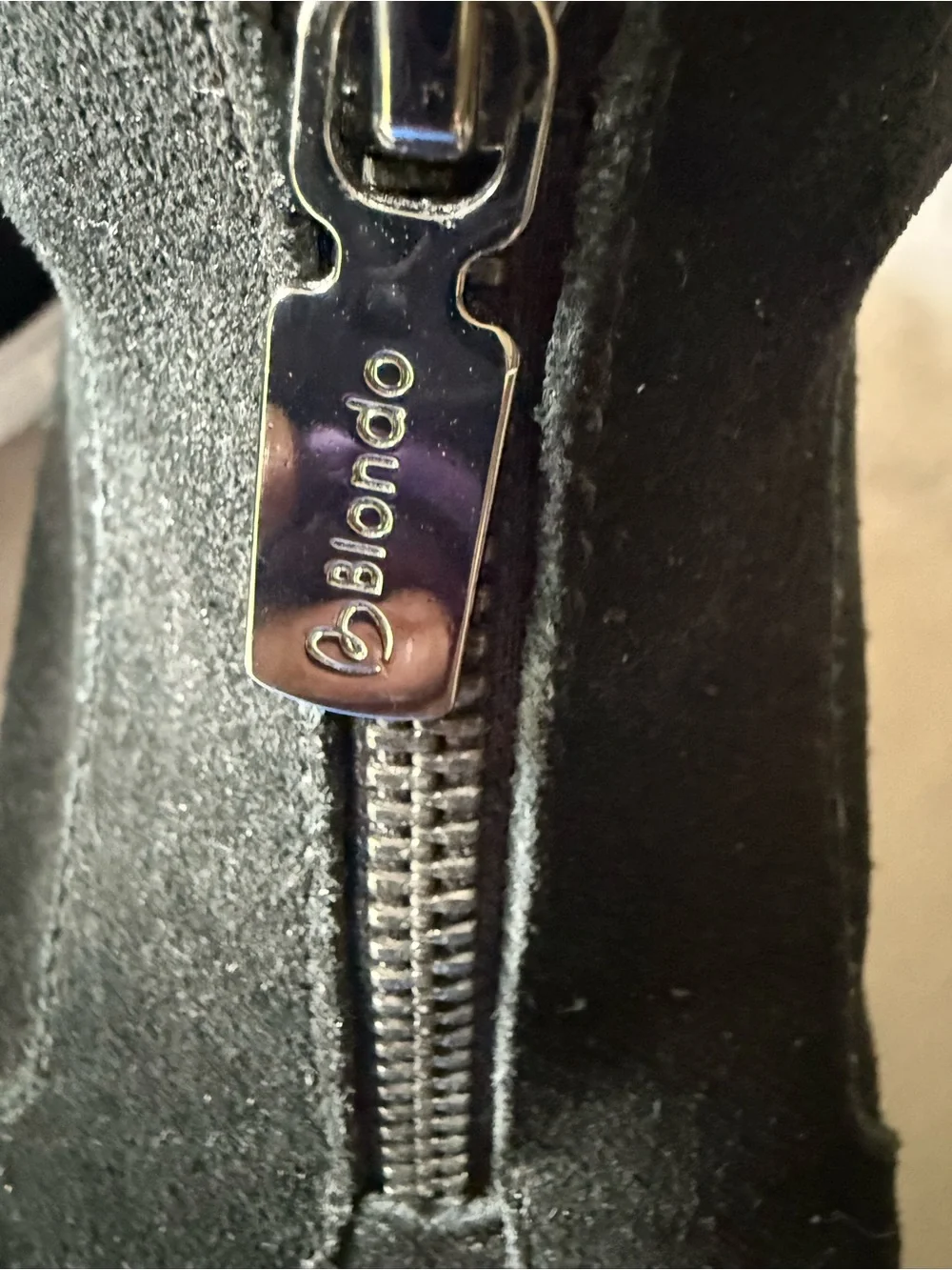 Blondo Glenda Black Suede Front-Zip Ankle Wedge Sneaker